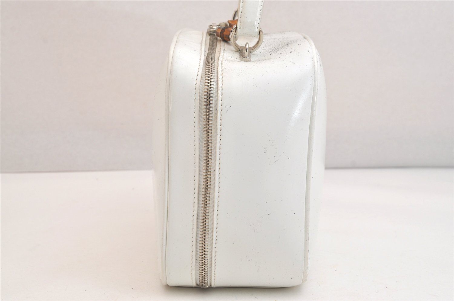 GUCCI グッチ バンブー 2Way ショルダー バニティ バッグ エナメル