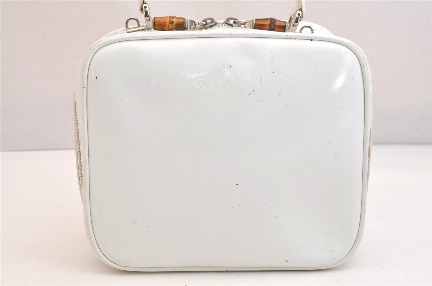 GUCCI グッチ バンブー 2Way ショルダー バニティ バッグ エナメル