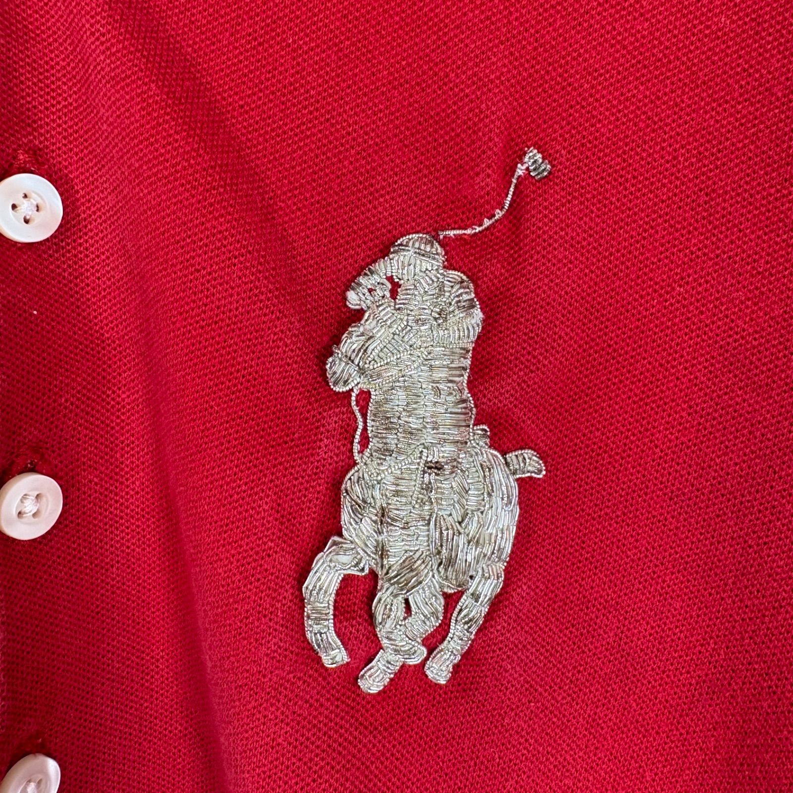00s RALPH LAUREN ラルフローレン 針金 ビッグポニーロゴ 鹿の子 半袖 
