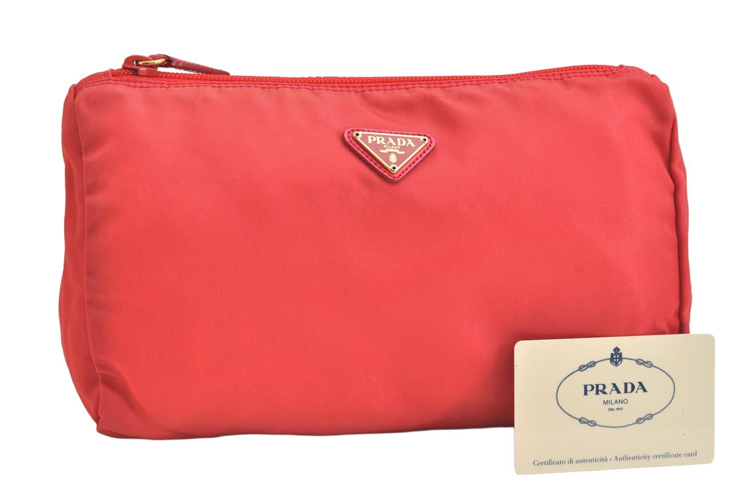 PRADA プラダ ヴィンテージ ナイロン ポーチ 財布 レッド 5733N - メルカリ