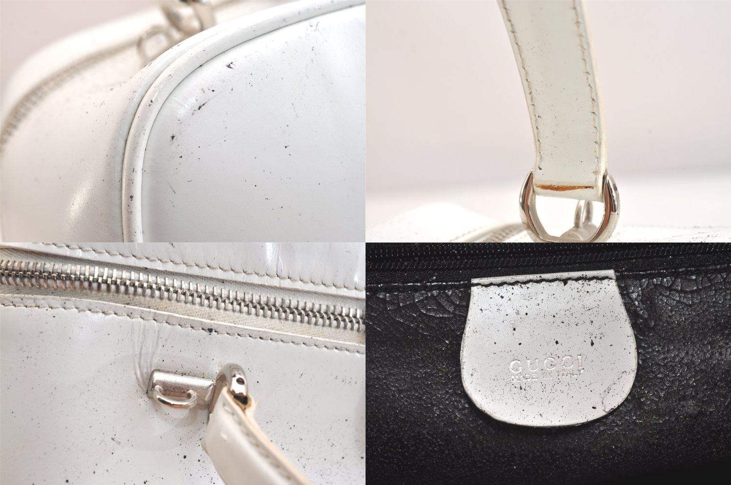 GUCCI グッチ バンブー 2Way ショルダー バニティ バッグ エナメル