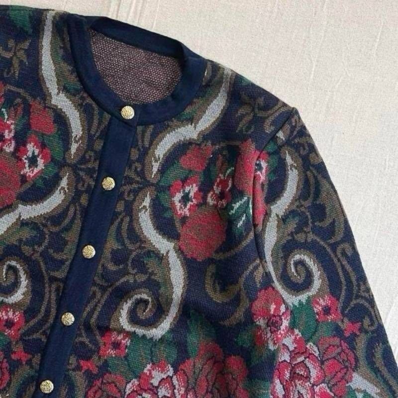 90s vintage ヴィンテージ古着 全面ヨーロピアン柄 大判フラワー 総柄