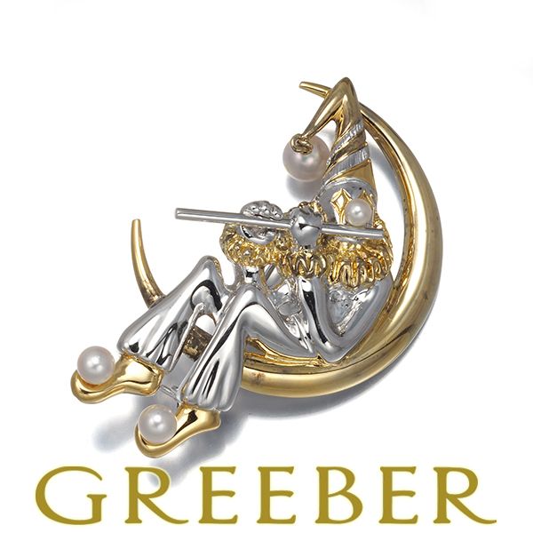 ミキモト ブローチ ベビーパール 真珠 3.2-5.8mm ピエロ シルバー