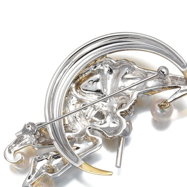 ミキモト ブローチ ベビーパール 真珠 3.2-5.8mm ピエロ シルバー