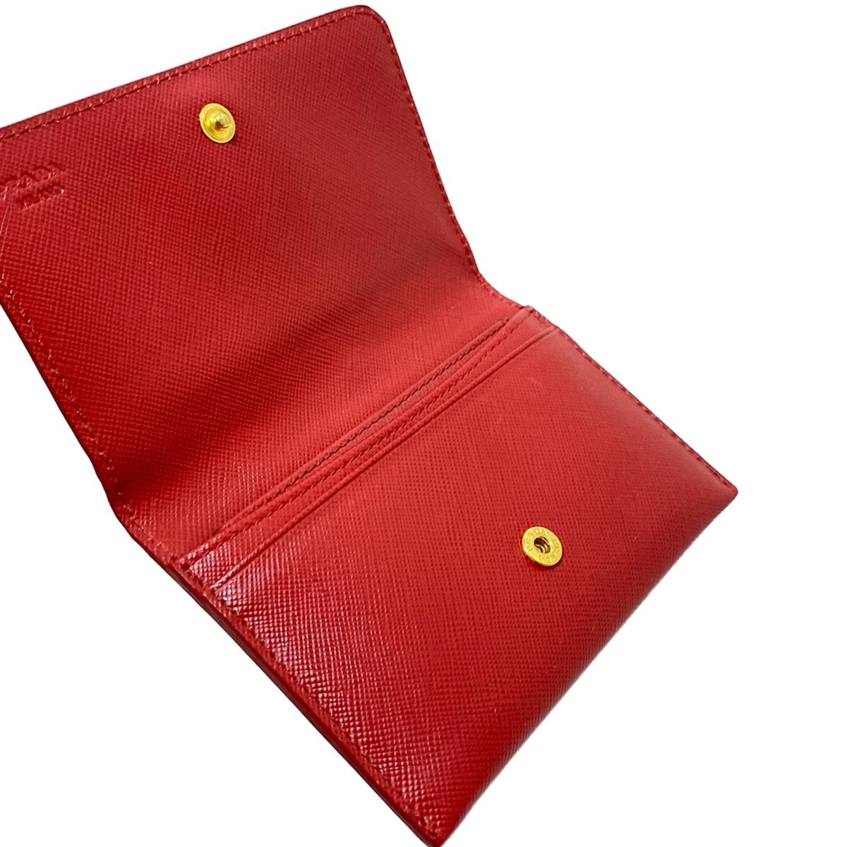 PRADA(プラダ) カードケース - レッド レザー - メルカリ