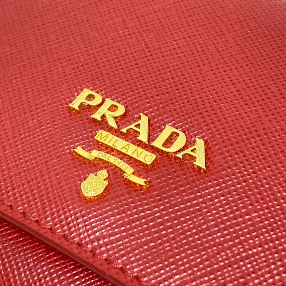 PRADA(プラダ) カードケース - レッド レザー - メルカリ
