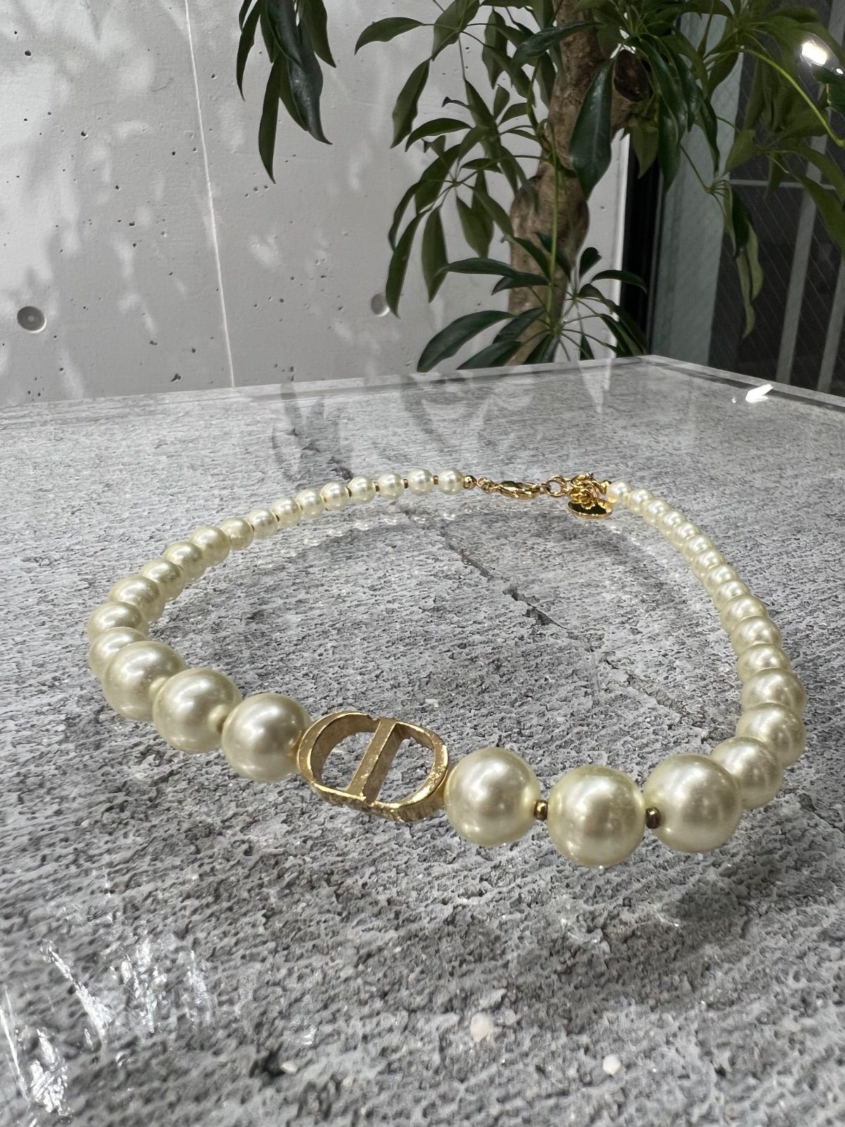 DIOR 30 MONTAIGNE チョーカー ネックレス レジンパール ディオール 