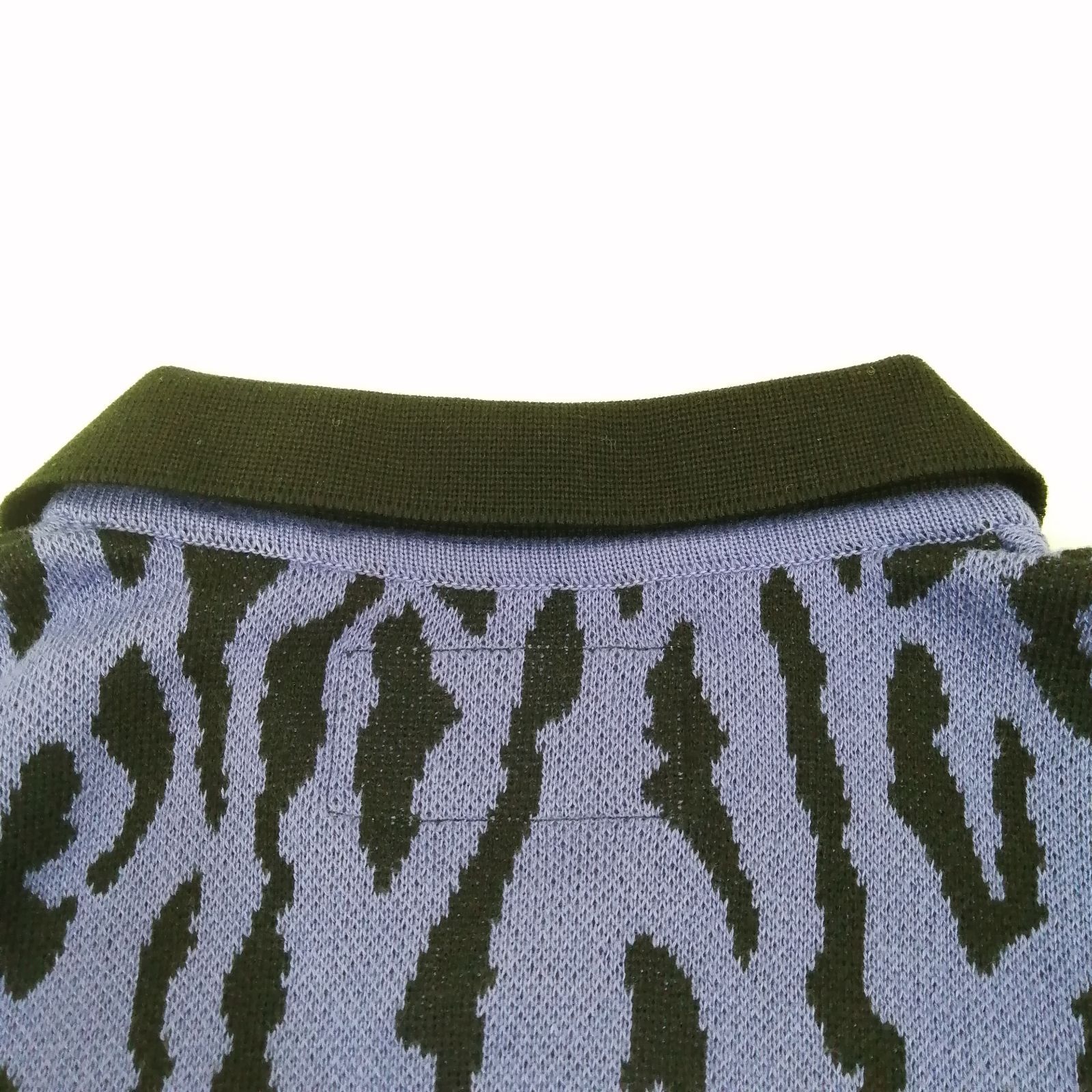 WACKO MARIA ワコマリア レオパードニットポロシャツ 長袖 パープル M