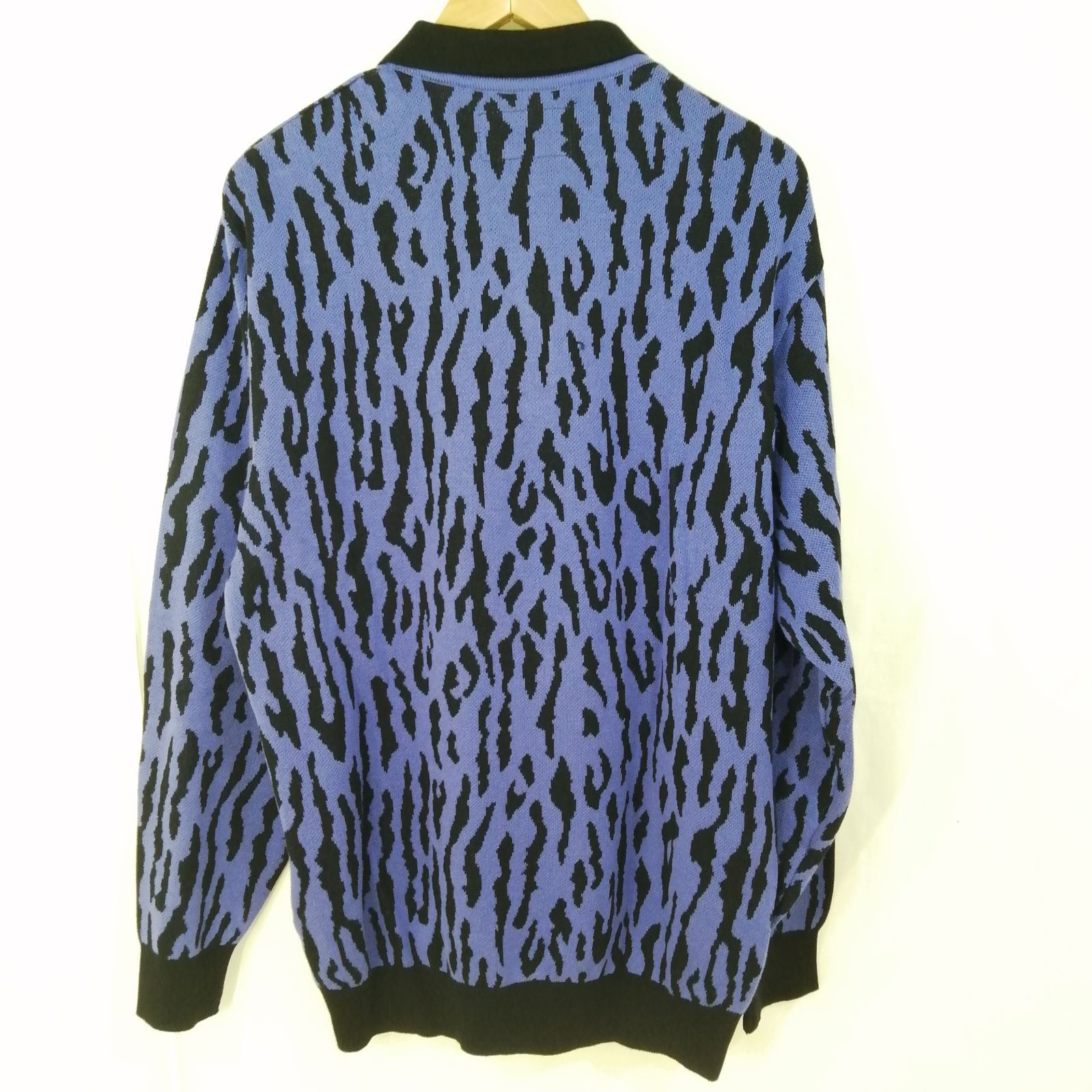WACKO MARIA ワコマリア レオパードニットポロシャツ 長袖 パープル M
