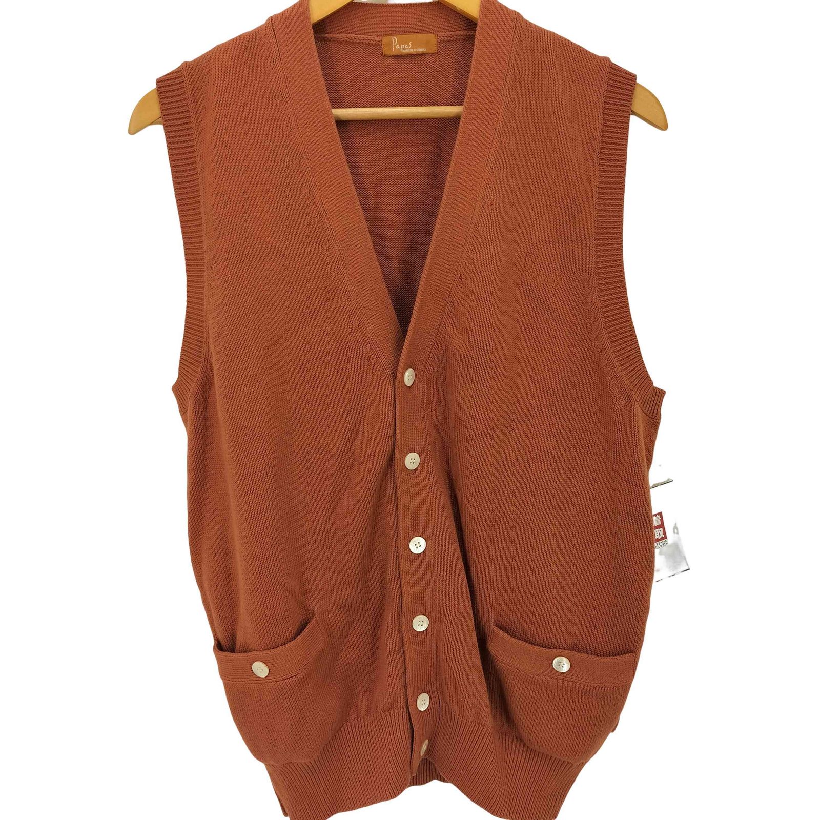 パパス papas ワンポイント刺繍ニットベスト メンズ M - メルカリ