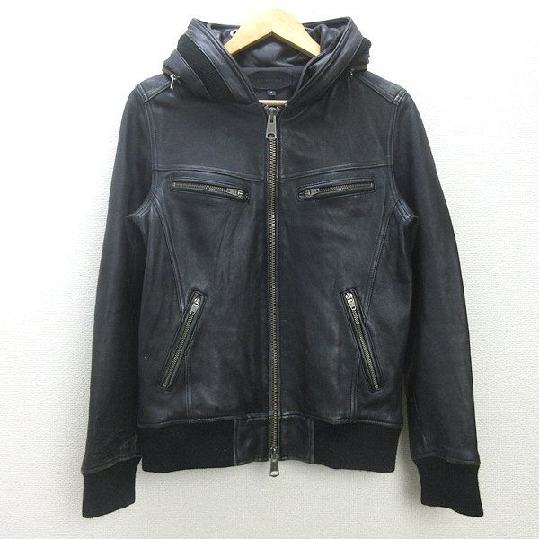 t□ジャックローズ/JACK ROSE 牛革レザージャケット/ライダース□黒