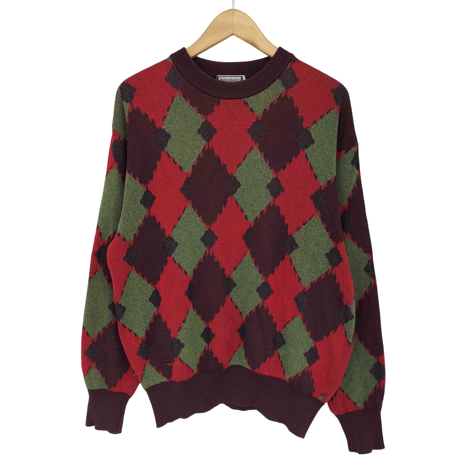 イヴサンローラン Yves Saint Laurent 80-90s アーガイル柄 ニット
