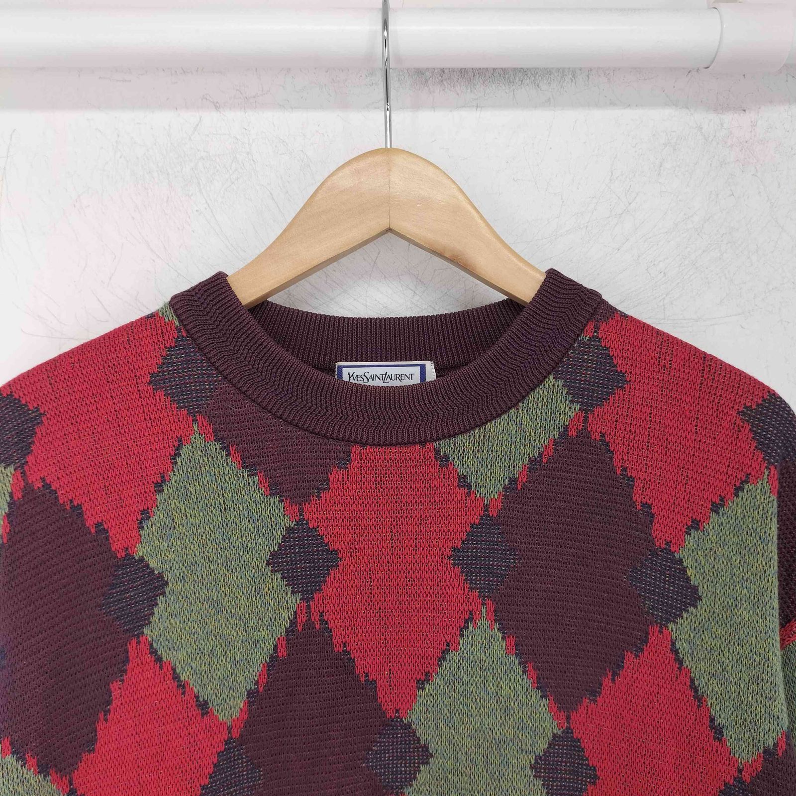 イヴサンローラン Yves Saint Laurent 80-90s アーガイル柄 ニット