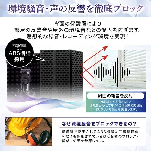  迅速に発送 リフレクションフィルター サウンドエンジニア山名氏監修 マイク 防音 吸音材 シールド 吸音研究所 五つ折り 25.7 cm×13.7 cm× 577 b 8 e 37 その他 キッチン 食器
