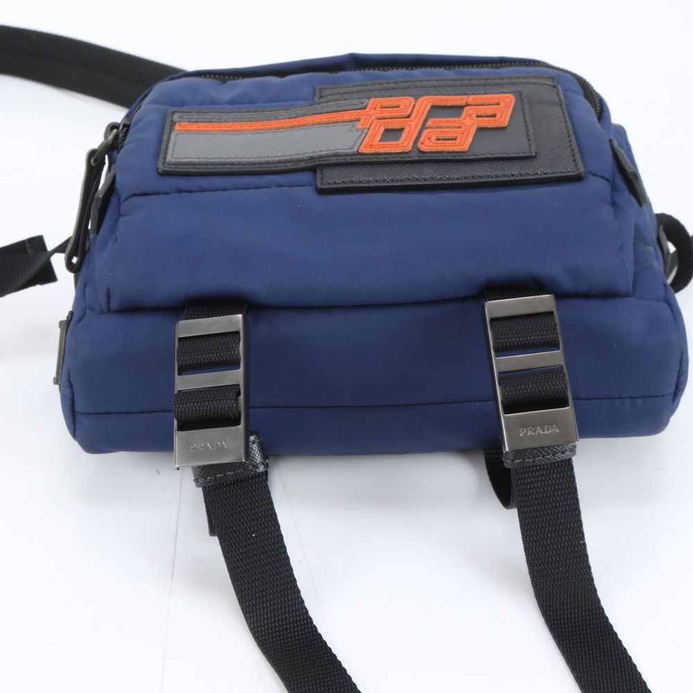 極美品 プラダ サフィアーノ レザー テスート ナイロン ショルダー