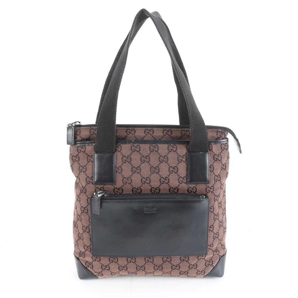極美品 グッチ GG キャンバス 019 0402 レザー トート バッグ 肩掛け