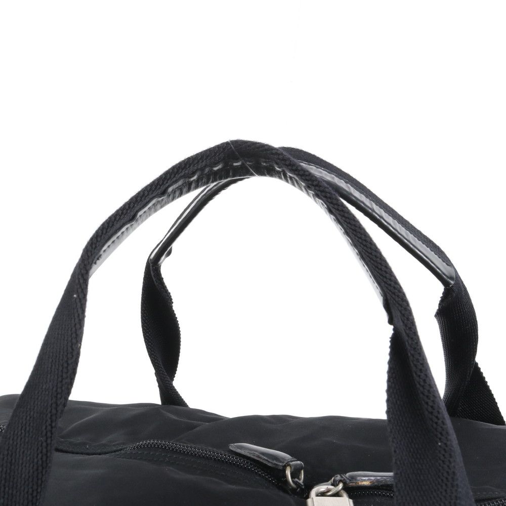 美品 プラダ テスート ナイロン トライアングルロゴ レザー ボストン