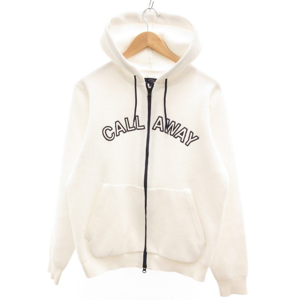 キャロウェイ CALLAWAY ジップパーカー ジャケット ロゴ ワッフル L 白