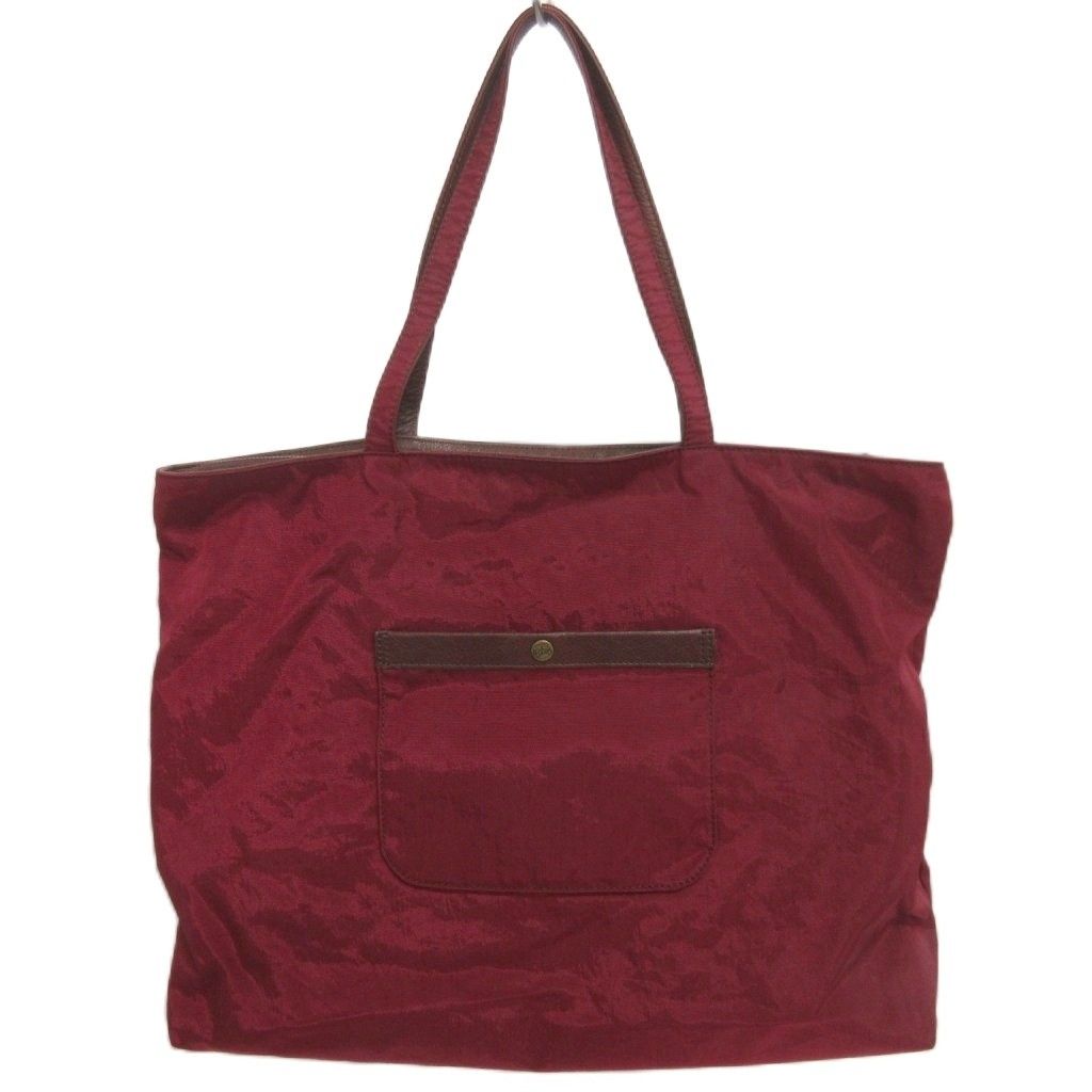 イビサ IBIZA トートバッグ ナイロン レザー フラワーモチーフ ワイン