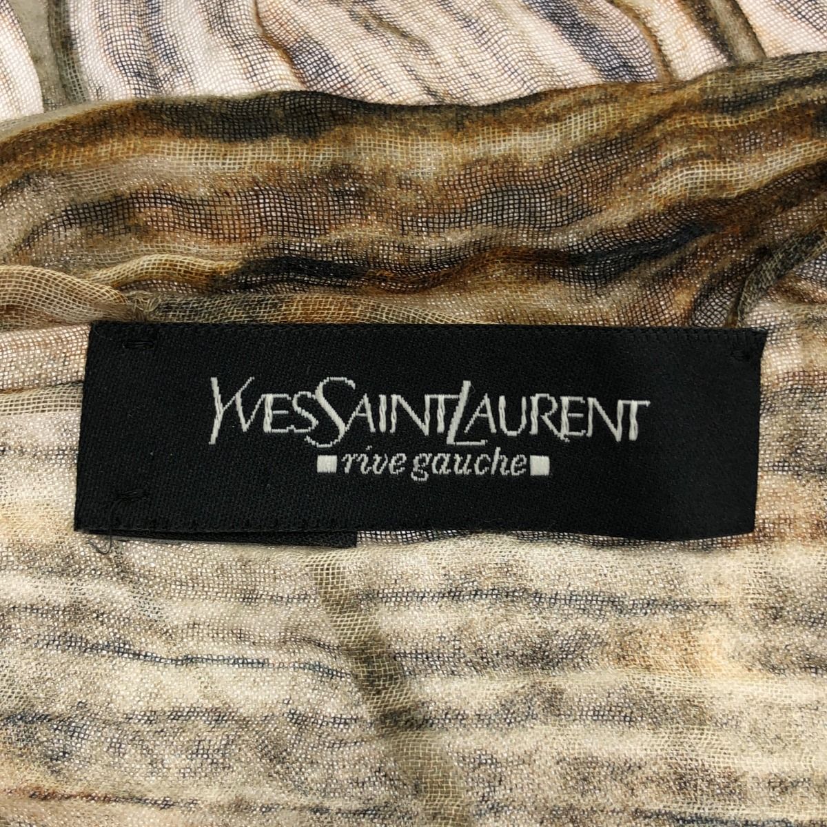 YVES SAINT LAURENT イヴサンローラン レオパードストール ブラウン