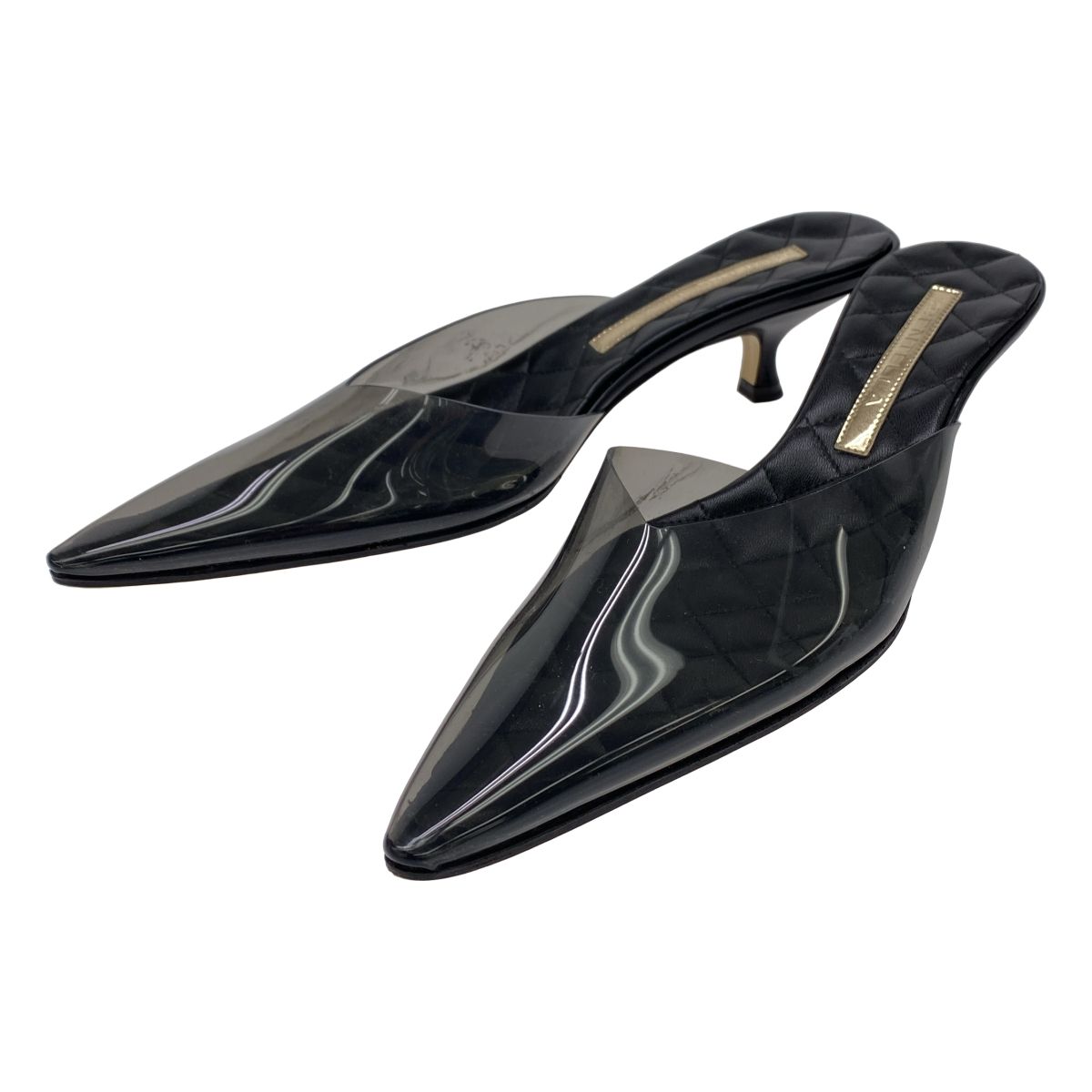 BRENTELLA ブレンテッラ ポインテッドトゥ ミュール サンダル ブラック