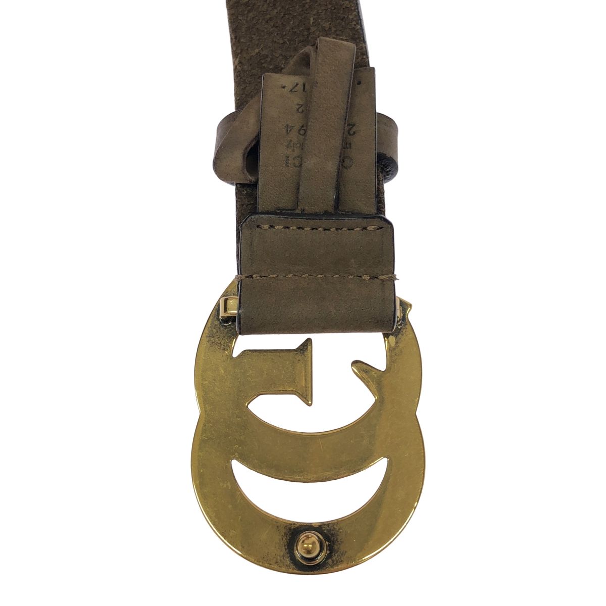 GUCCI グッチ GGバックル ヌバックレザーベルト 245894 ブラウン 80