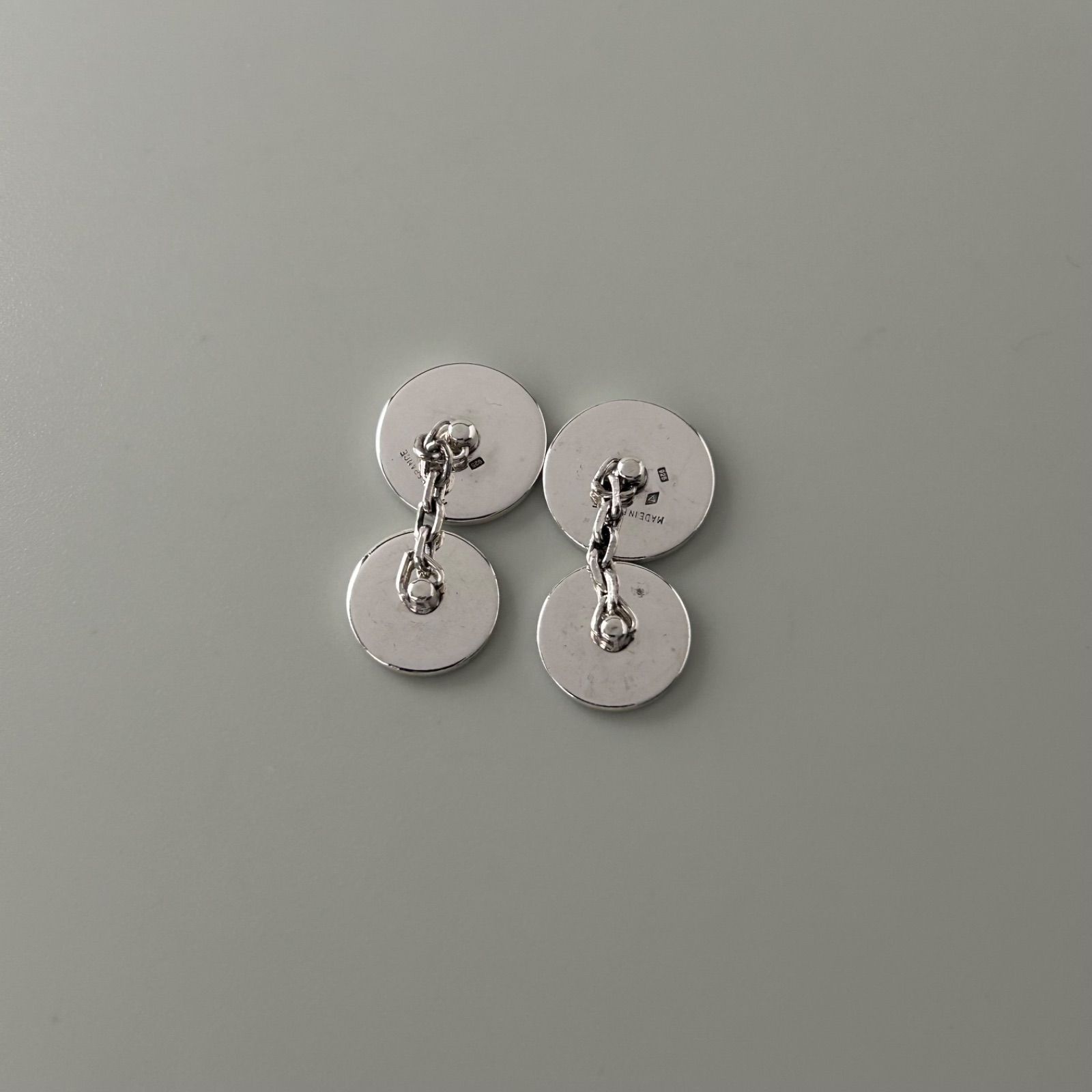 使用感有】 エルメス セリエ チェーン カフス カフリンクス Silver 925