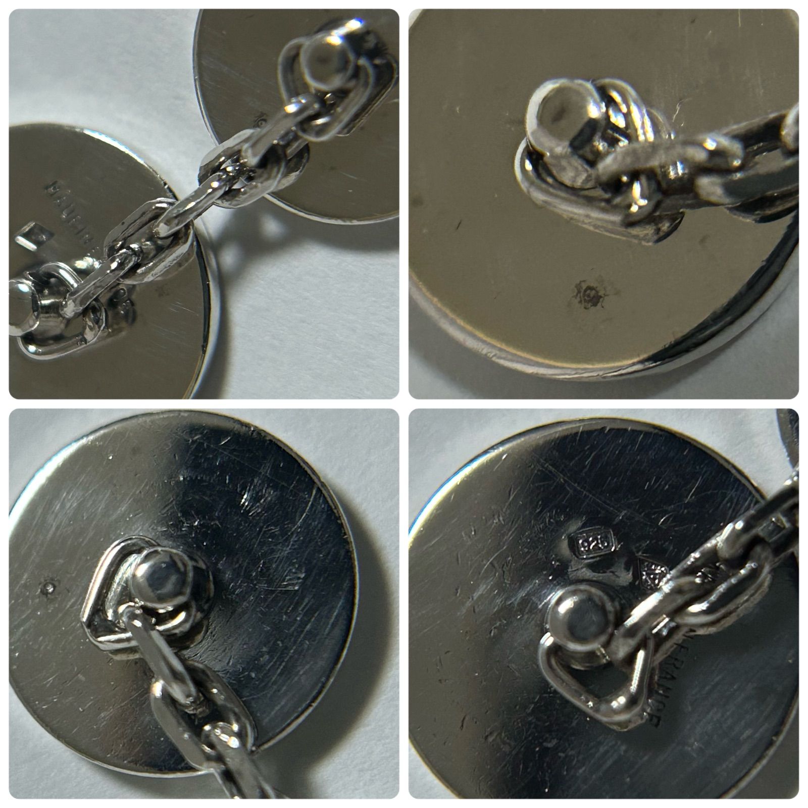 使用感有】 エルメス セリエ チェーン カフス カフリンクス Silver 925