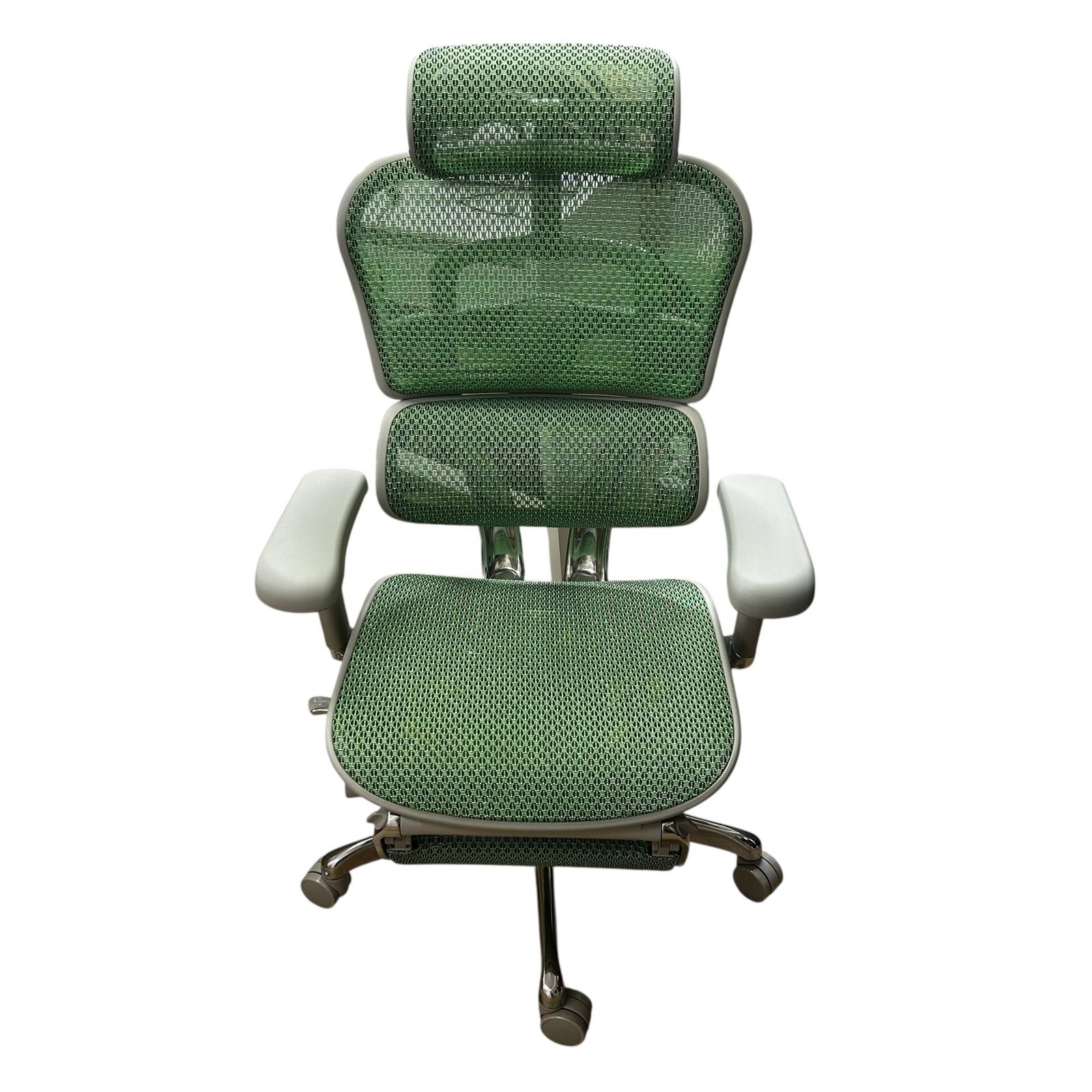 エルゴヒューマンプロ2 Ergohuman Pro 2 オットマン内蔵型 DR 高機能オフィスチェア メッシュ グリーン グレー 人間工学設計 可動アーム 昇降リクライニング機能付き2288642 2288642