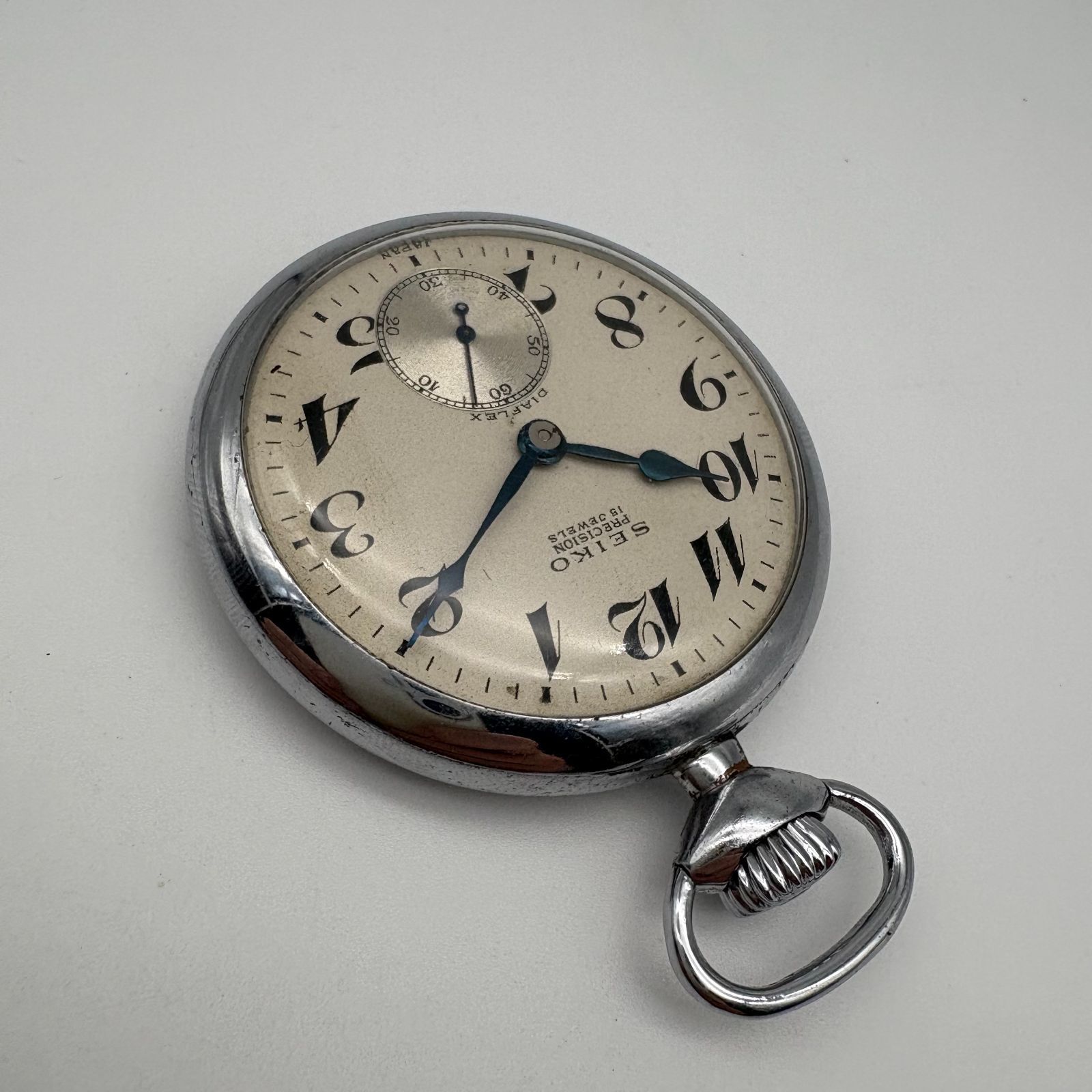 ジャンク】SEIKO PRECISION 15JEWELS 懐中時計 シルバー 白文字盤