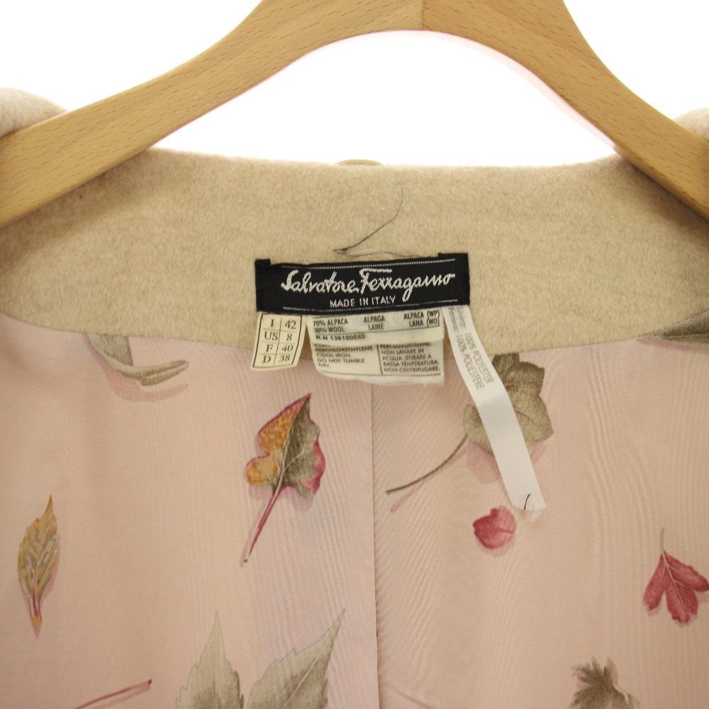 サルヴァトーレフェラガモ Salvatore Ferragamo ノーカラーコート