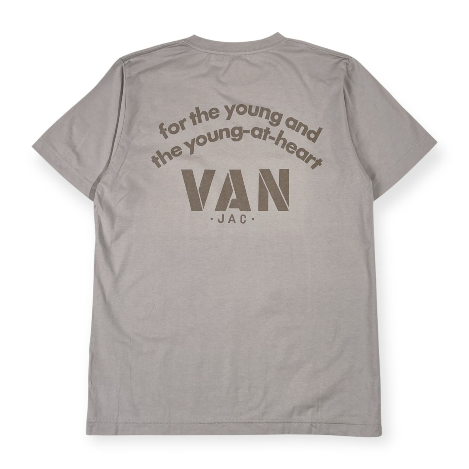 VAN JAC ヴァンヂャケット バック ロゴ デザイン 半袖 Tシャツ M/グレー系 メンズ