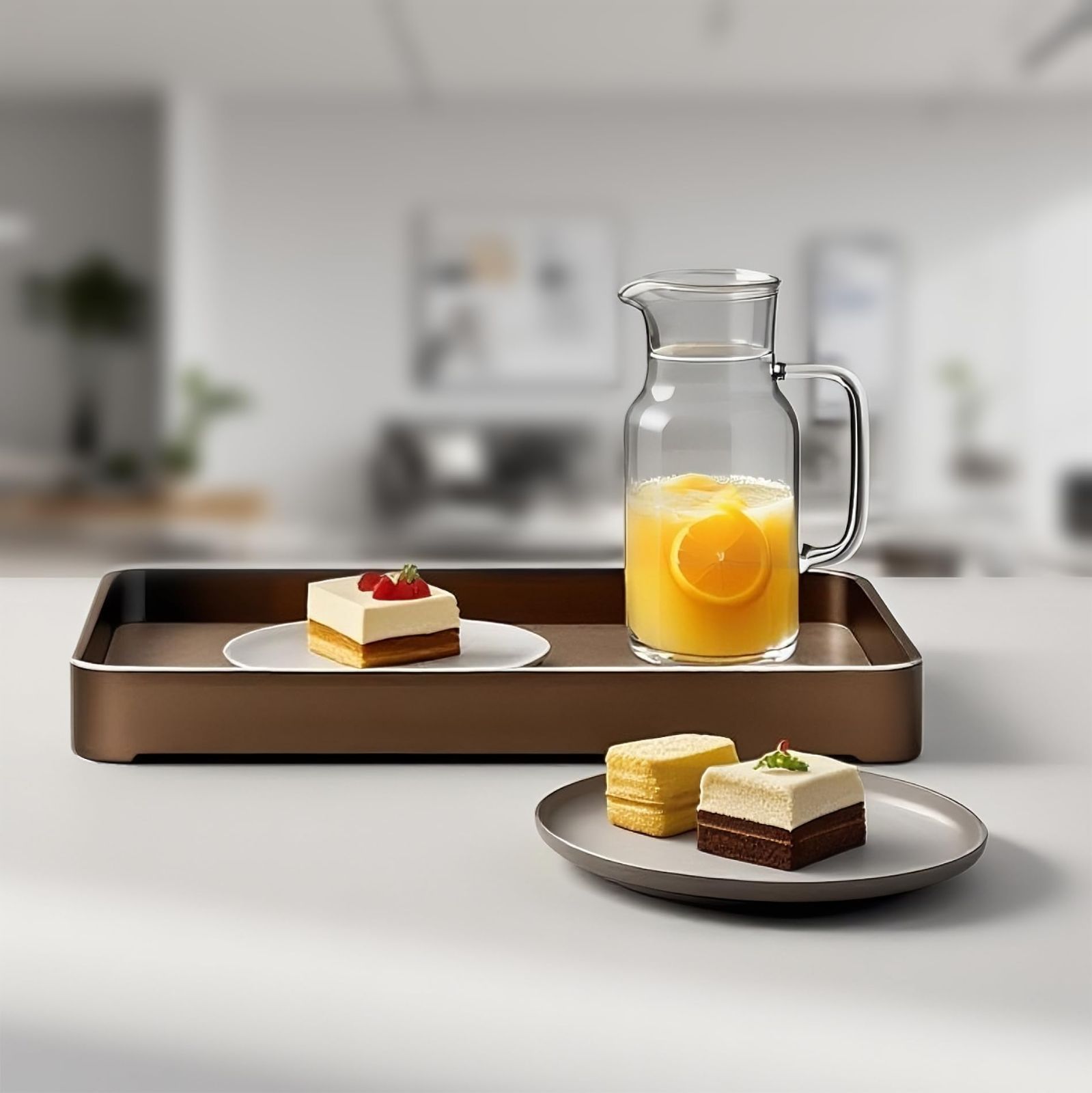  ペン 眼鏡 鍵 コイン スマートフォン メタル製 デスク上収納で アクセサリートレイ デザイン ダークブラウンとゴールド 長方形 贈り物 女性 玄関小物収納トレー 27.5 x 17.5 × KInGSUnS 3.1 cm その他 文房具 事務用品