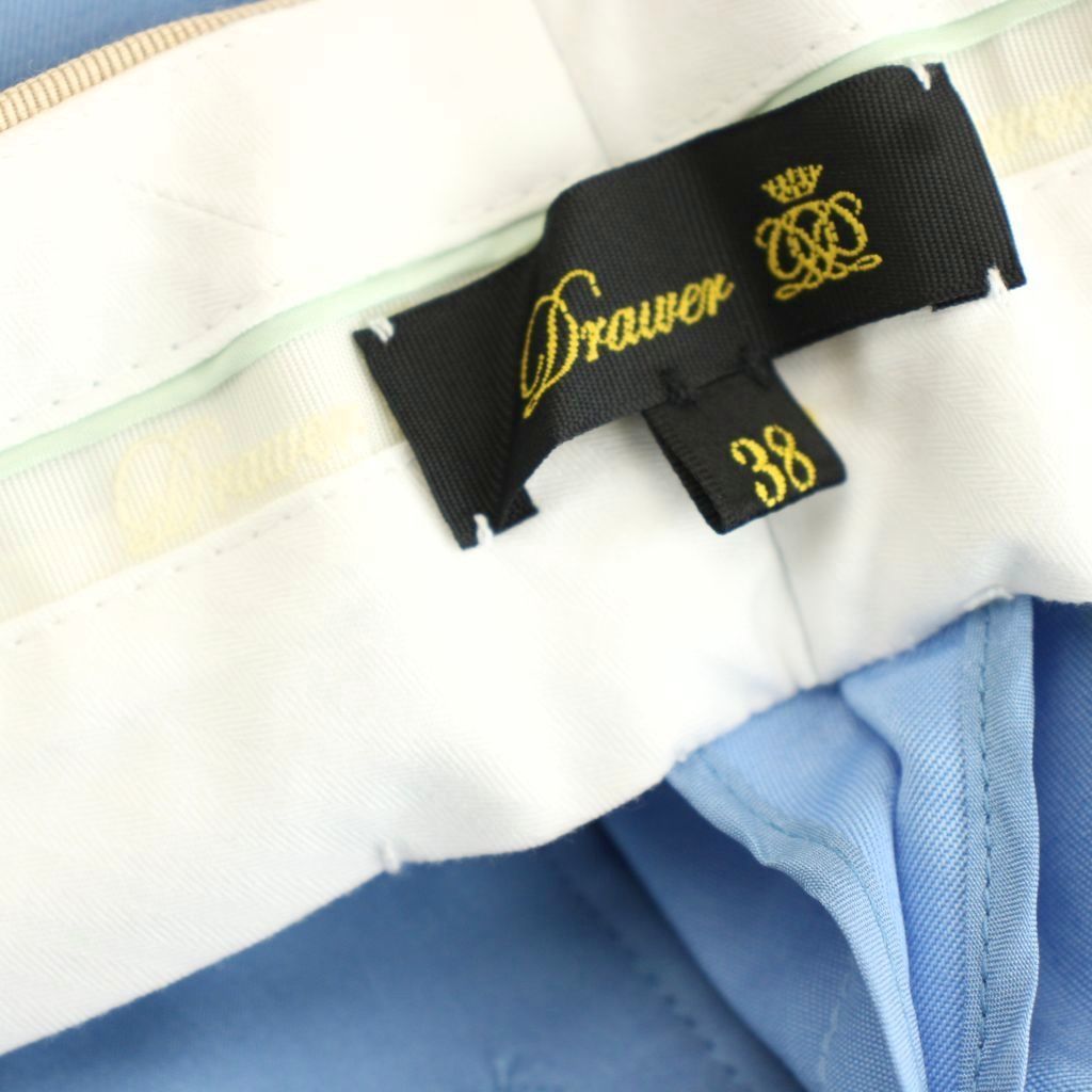 ドゥロワー Drawer ギャバカラーテーパードパンツ リネン混 38 ライト