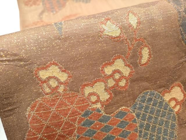 平和屋着物○西陣 川島織物 六通柄 本袋帯 花唐草文 金糸 正絹 逸品