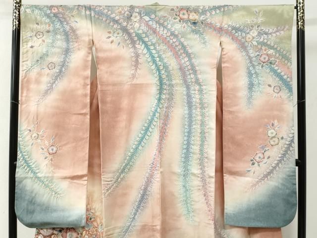 平和屋着物○越後十日町の一流染匠 桐屋・翠山工房 振袖 辻が花 絞り