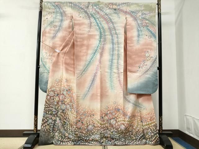 平和屋着物○越後十日町の一流染匠 桐屋・翠山工房 振袖 辻が花 絞り