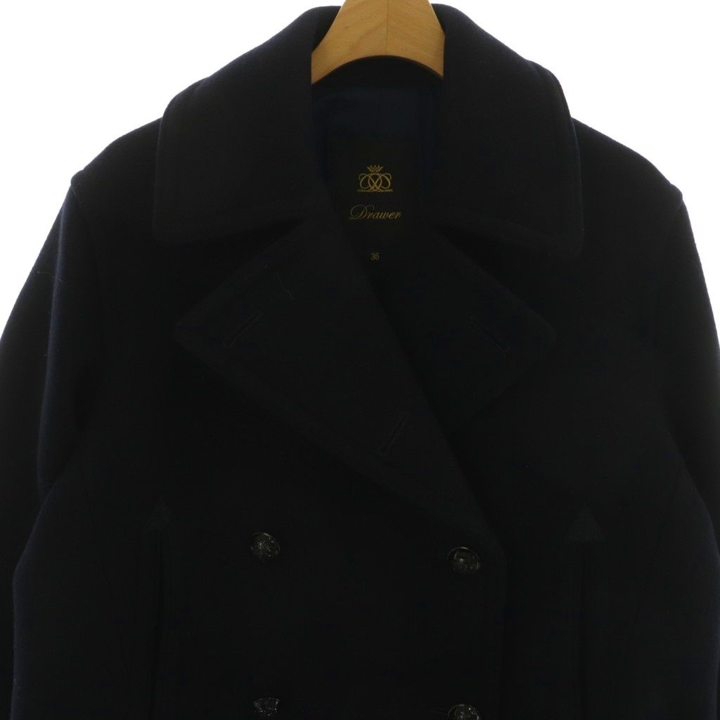 ドゥロワー Drawer ウールカシミヤメルトンピーコート アウター 36