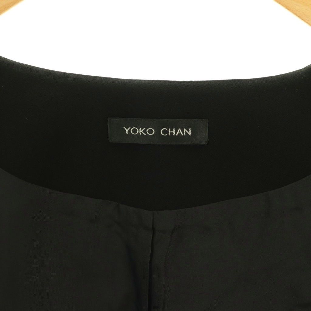 ヨーコチャン YOKO CHAN ノーカラータックジャケット 36 ブラック /HK