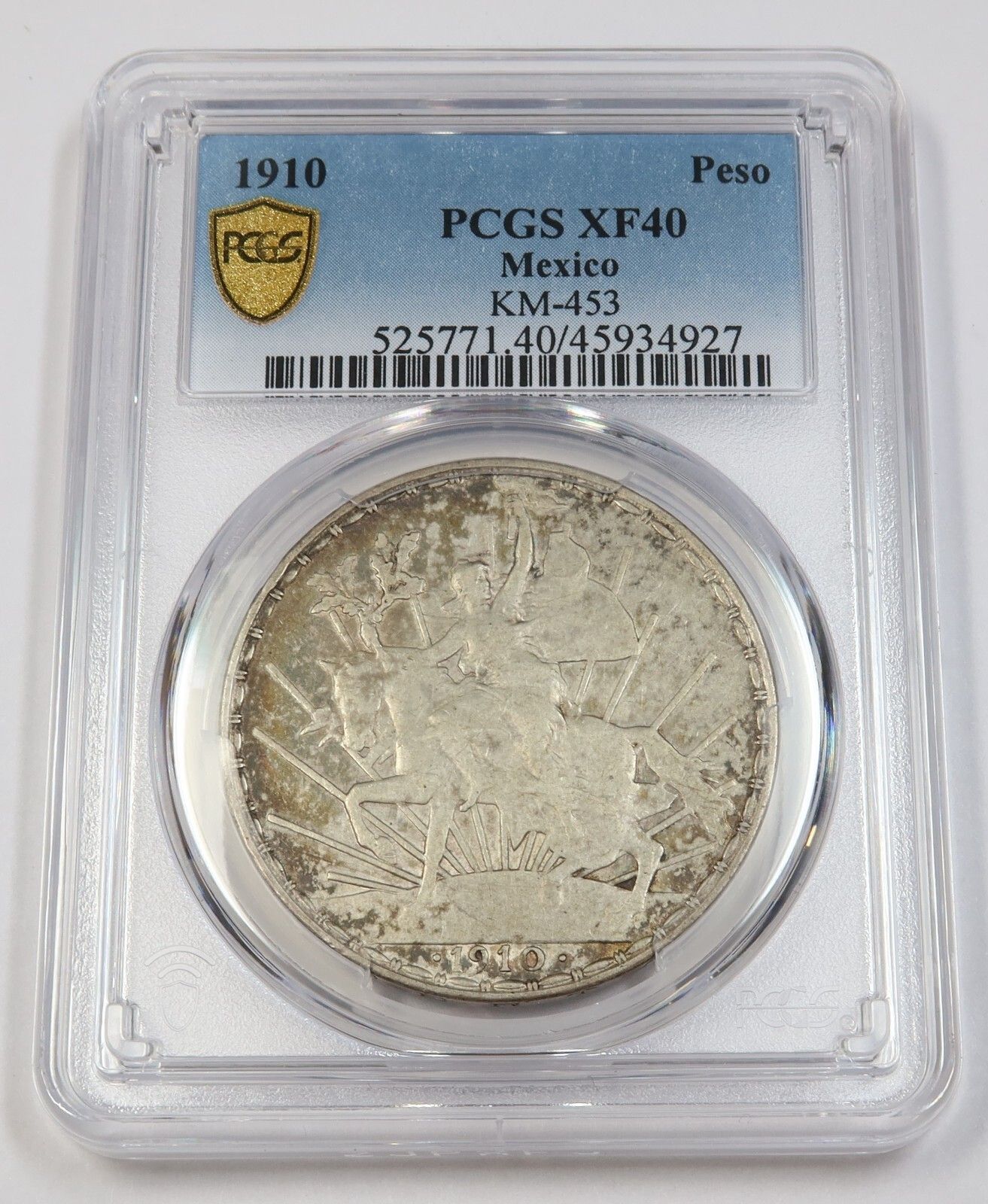 1910年 PCGS XF40 | メキシコ - 銀貨 1ペソ クライ独立記念コイン