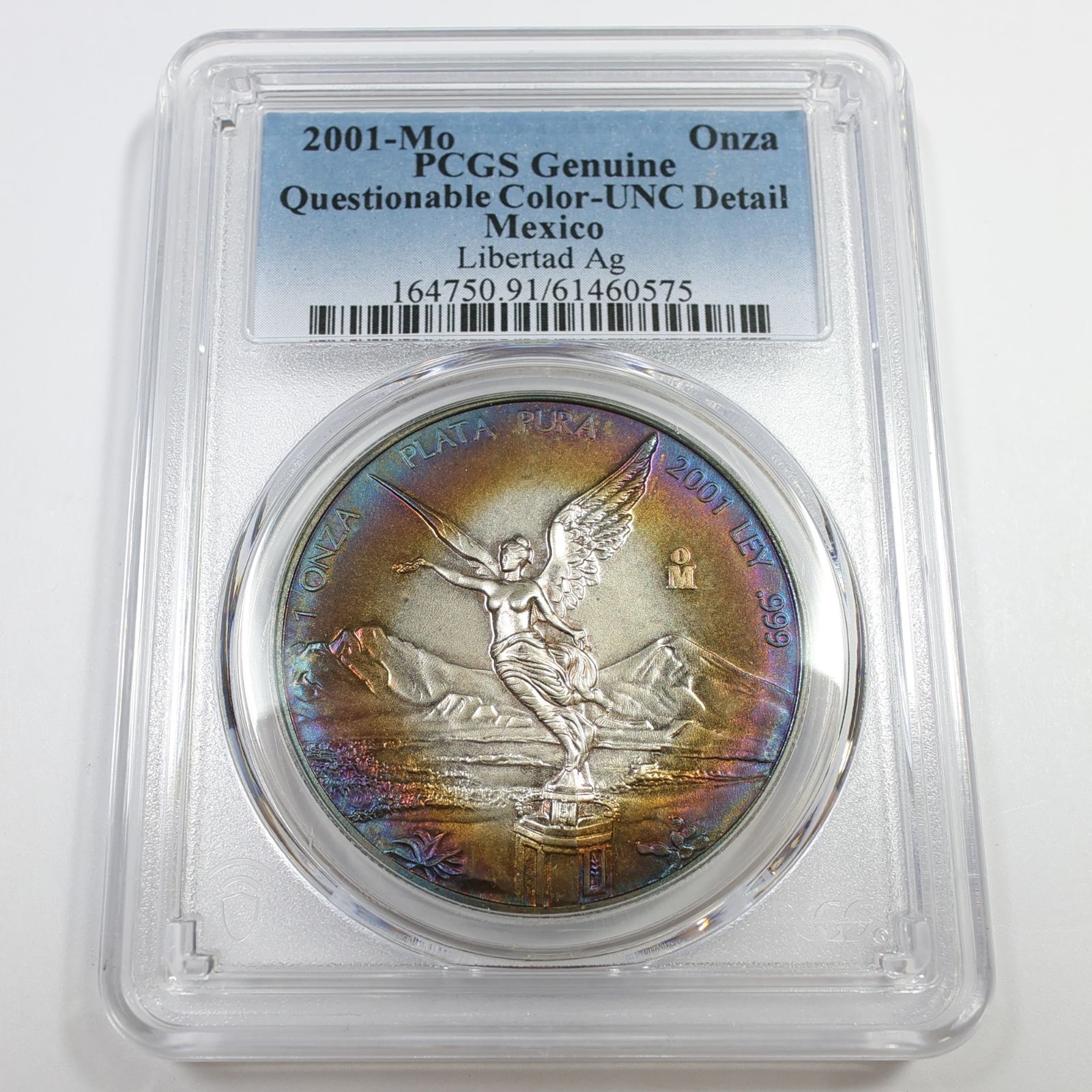 2001年 Mo PCGS UNC 詳細 メキシコ Td 1オンス シルバー 0.999