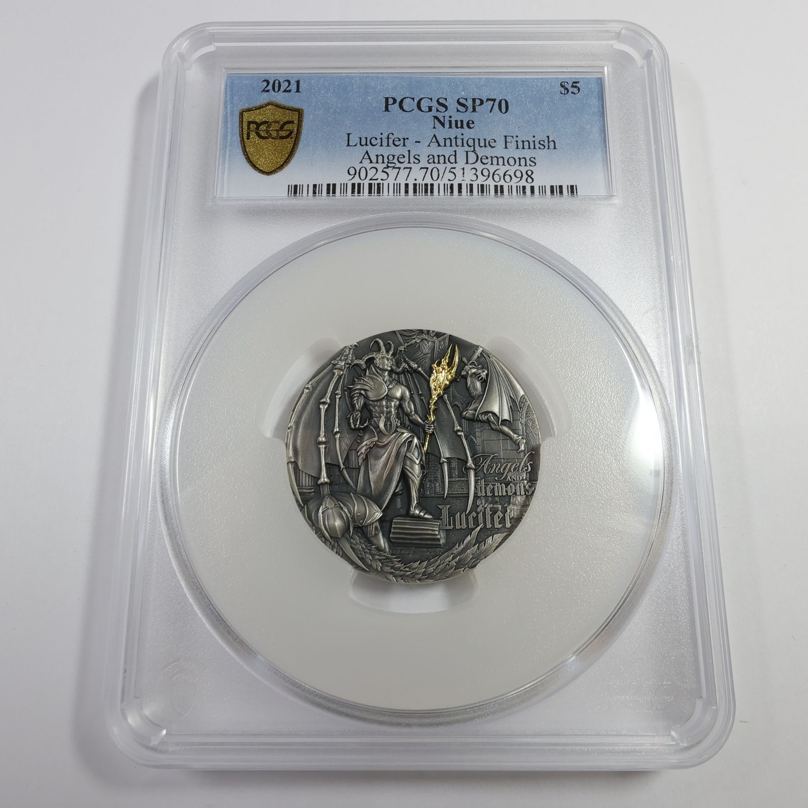 2021 PCGS SP70 ニウエ - 2オンス シルバー ルシファー エンジェルズ