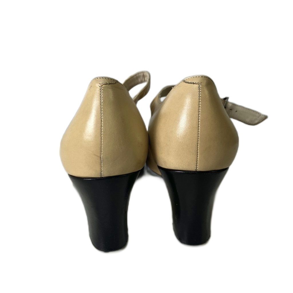 シャネル CHANEL パンプス ベルトストラップ ココマーク 36.5 ベージュ