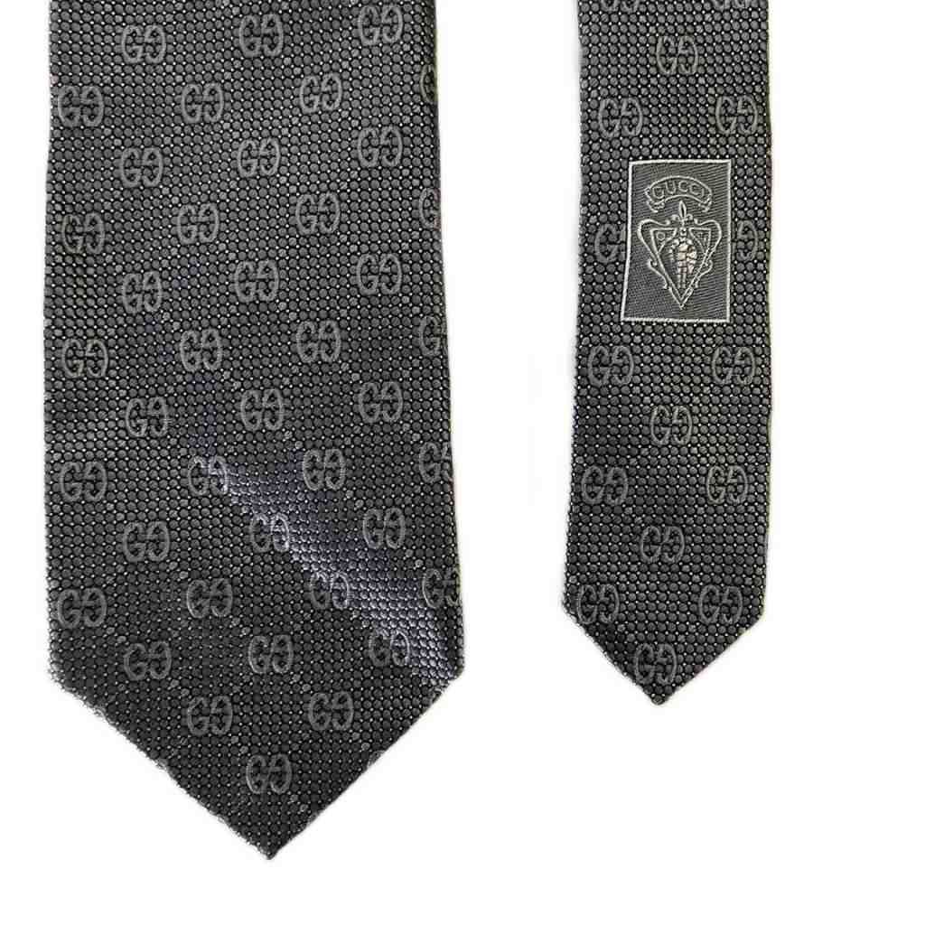 グッチ GUCCI ネクタイ シルク 総柄 GG シルバーカラー - メルカリ