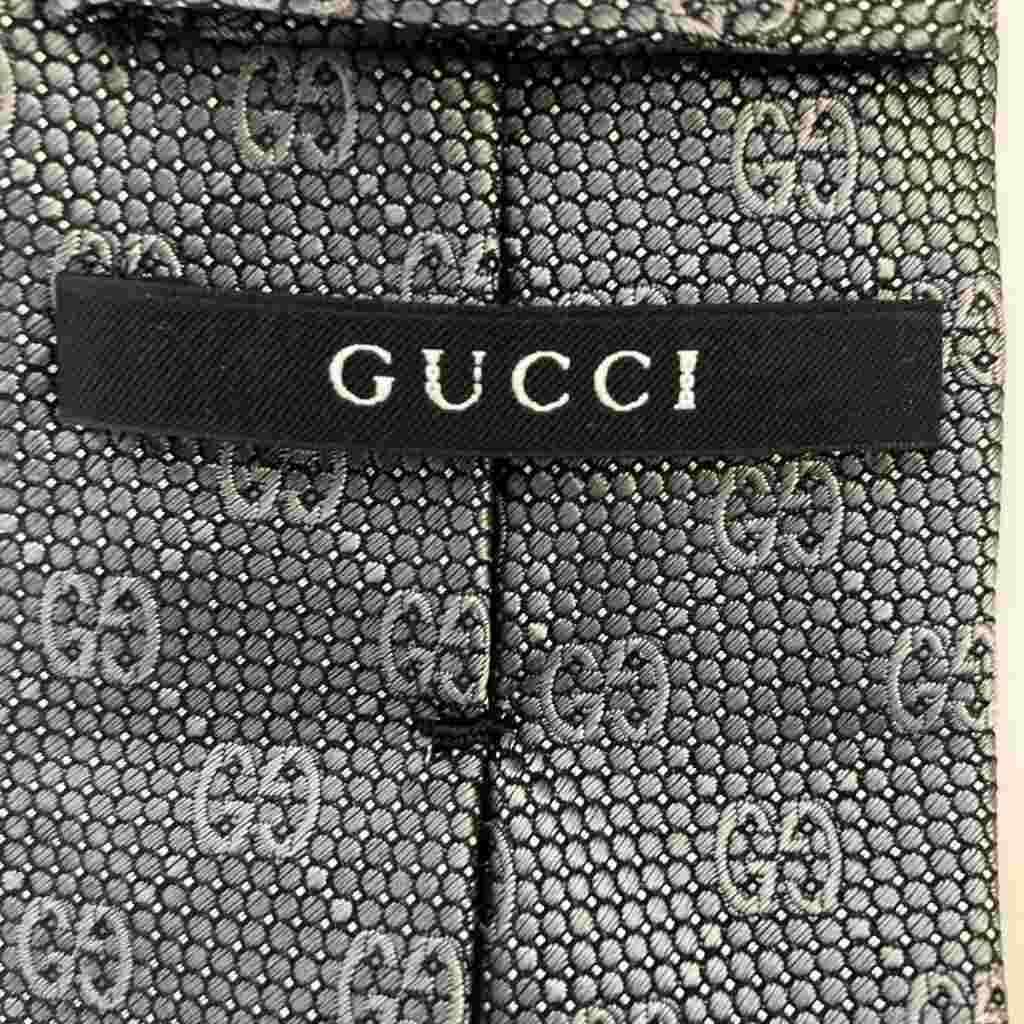 グッチ GUCCI ネクタイ シルク 総柄 GG シルバーカラー - メルカリ