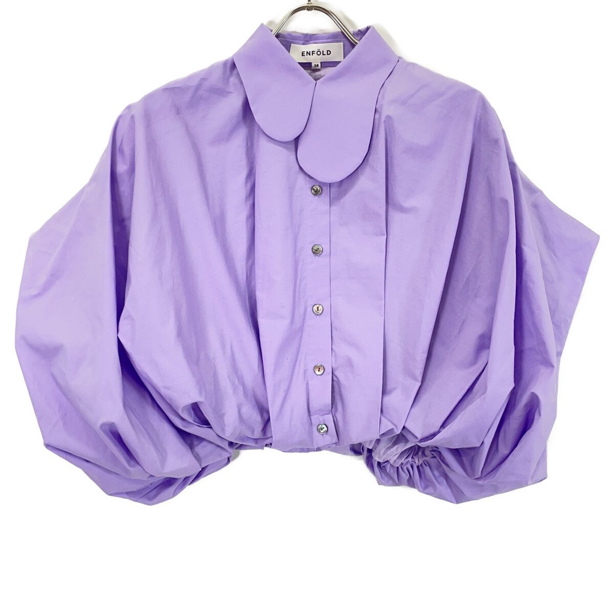 ENFOLD エンフォルド 24AW 300HA130-0320 ﾗｲﾄﾊﾟｰﾌﾟﾙ ｺｯﾄﾝ混 WASHABLE