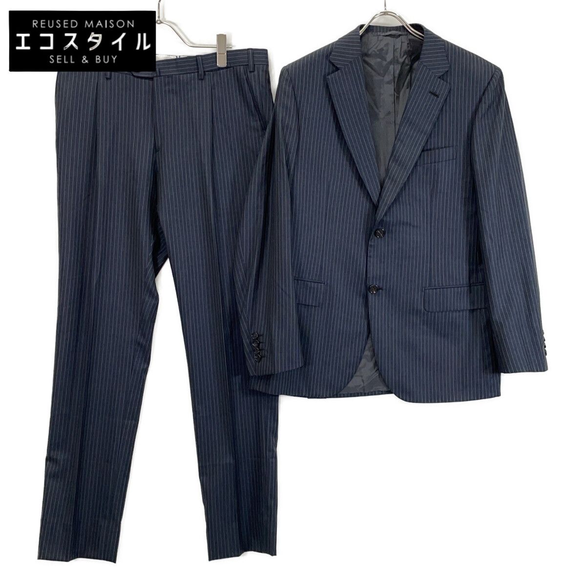 Brioni ブリオーニ ﾈｲﾋﾞｰ ｳｰﾙ ｽﾄﾗｲﾌﾟ ｾｯﾄｱｯﾌﾟ - メルカリ