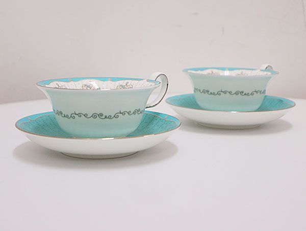 ◆展示新同品◆ ウェッジウッド Psyche プシュケ ティーカップ-ソーサー ピオニー 2客セット ペアセット ボーンチャイナ 食器|皿