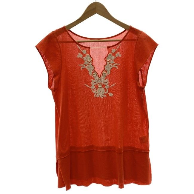 VIVIENNE TAM トップス オーバーネック 刺しゅう フレンチスリーブ