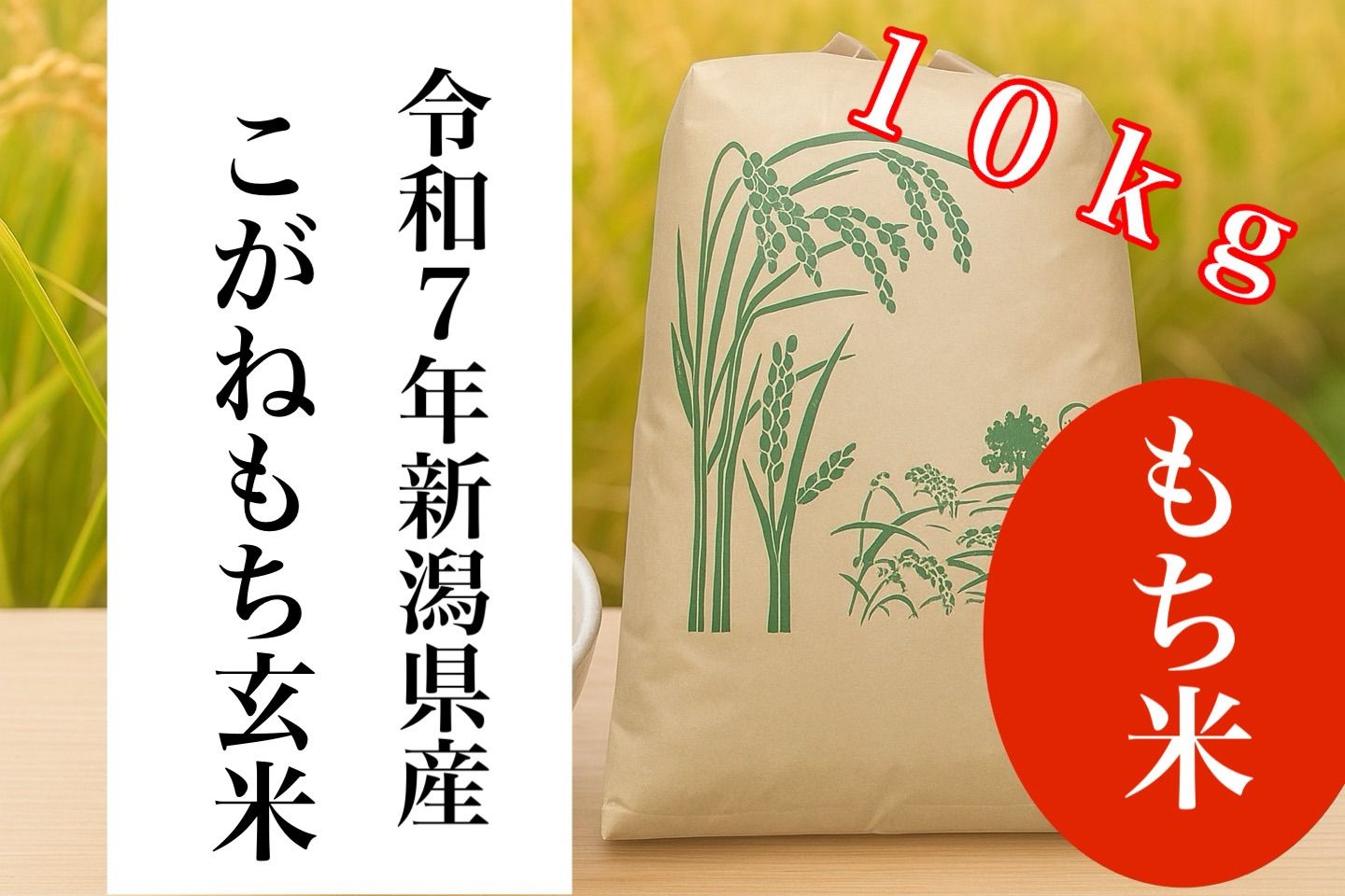 令和7年産もち米（こがねもち）青米入り玄米10kg 食品 令和7年産もち米（こがねもち）青米入り玄米10kg